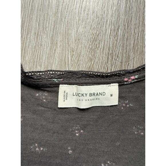 Lucky Brand Women's Peplum Floral Printed Top, Size Medium, Brown NWT - Picture 4 of 8